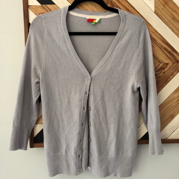 gray school cardigan